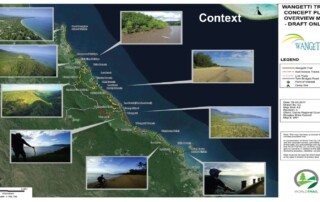 A diagram showing a plan view of the proposed location of a mountain bike trail